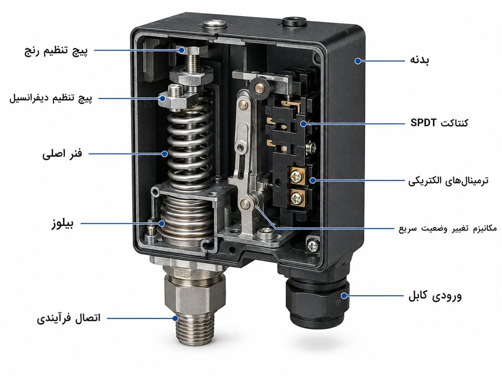 اجزای پرشر سوئیچ دانفوس kp36